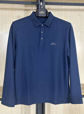 金利来GY男装25秋冬新款上衣常规纯色长袖POLO衫TLF0029-PT221-95