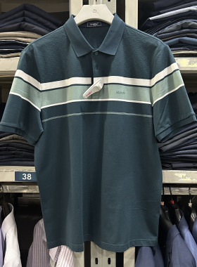 金利来男装T恤夏款含桑蚕丝抗菌舒适常规休闲短袖MTS23111437-65