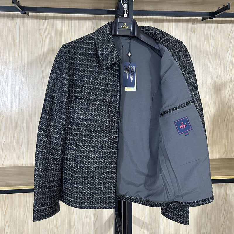 金利来男夹克秋冬款羊毛混纺修身