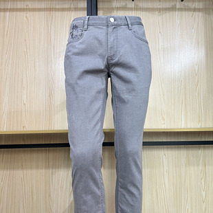 金利来男装牛仔裤春夏款修身纯色休闲长裤MPJ23321007-38
