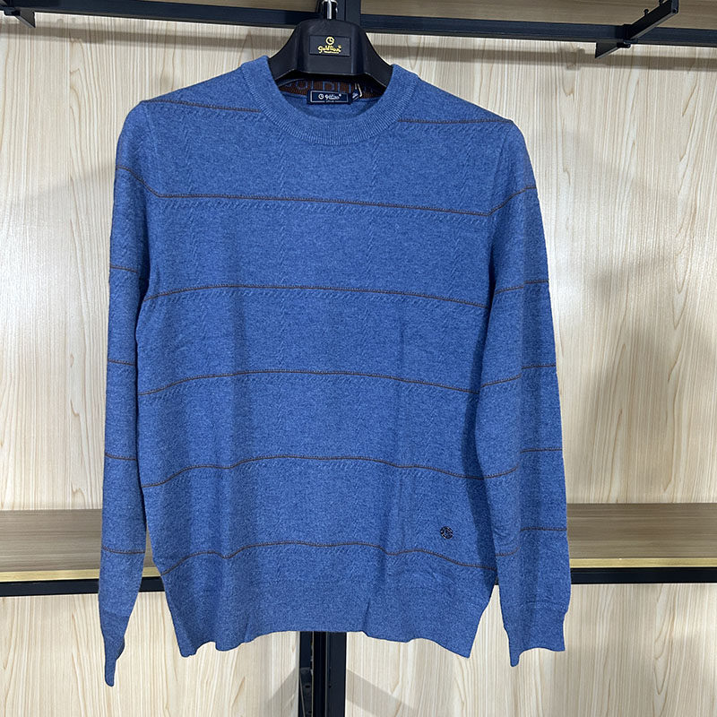 金利来男秋冬款圆领羊绒混纺毛衣