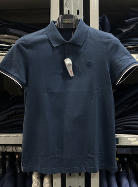 金利来商务男装T恤衫夏款翻领修身纯棉短袖MTS22121415-65