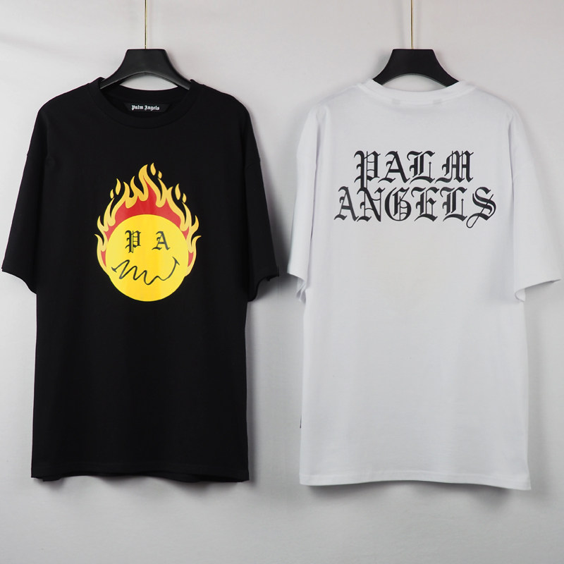 palm棕榈天使Angels火焰笑脸梵文字母fog潮牌T恤男女潮流宽松短袖在类目 男装, T恤中 - 来自Buy2taobao.com提供专业的淘宝代购服务