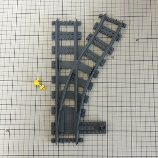 LEGO乐高 火车轨道 向右分岔路 铁轨 18596 53404 6085188 带把手