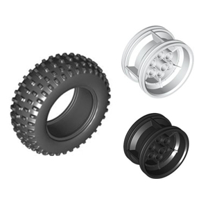 LEGO乐高 42124 42126轮胎 黑白色 轮毂 6321710 6331047 6276858