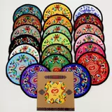 Китайская стиль шелковая вышитая цветочная горка тепловая тепловая подушка чайная подушка Юньнан Этническая вышивка ветряной вышивки.