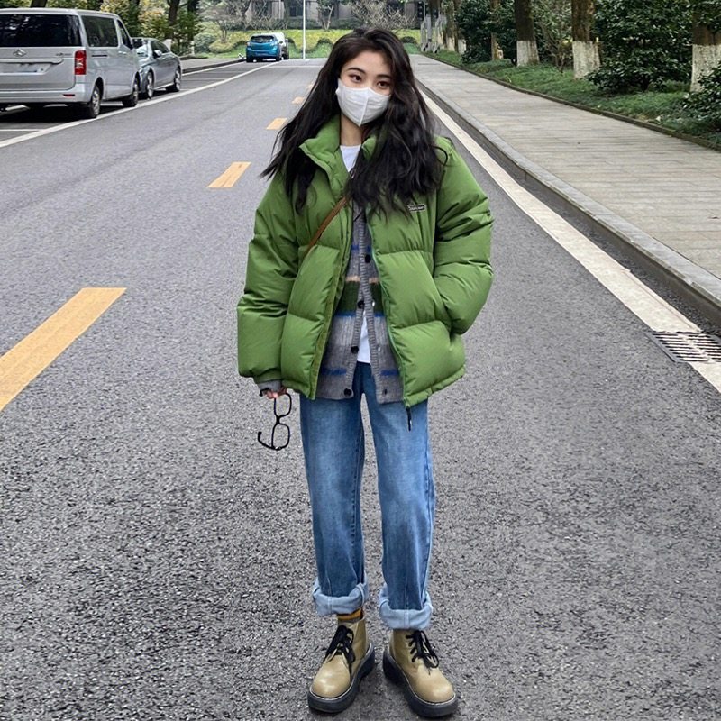 韩国保暖短款立领情侣加厚羽绒服