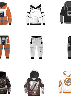 星球大战  曼达洛人  cos同款儿童休闲卫衣带帽套头衫外套3D童装