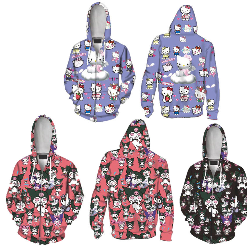 春秋季 可爱卡哇伊肥宅战袍休闲拉链卫衣女3d印花开衫外套cosplay