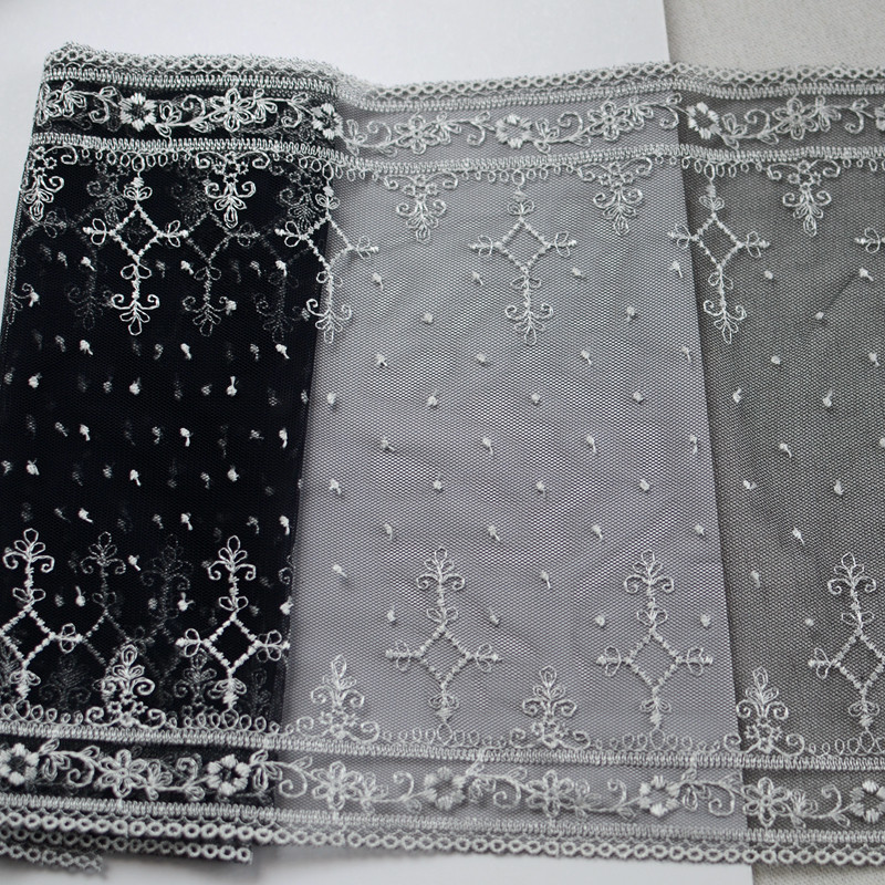 刺绣花边辅料精美双边中国结水溶刺绣网纱花边,娃衣裙摆服装辅料
