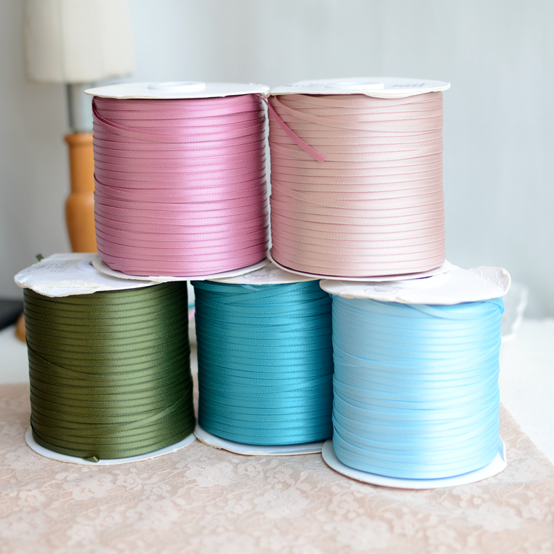 花带 丝带蕾丝好品质5入色双面缎带 蝴蝶结 服饰装饰材料 0.3CM