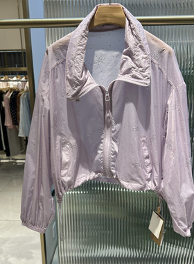 商场同款2026春季新款时尚立领重工镶珠百搭休闲抽绳减龄外套6229