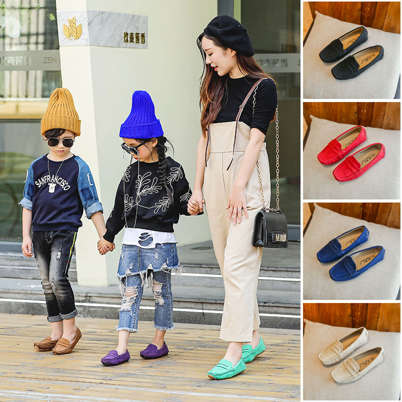 原创手工春夏季软底母女豆豆鞋