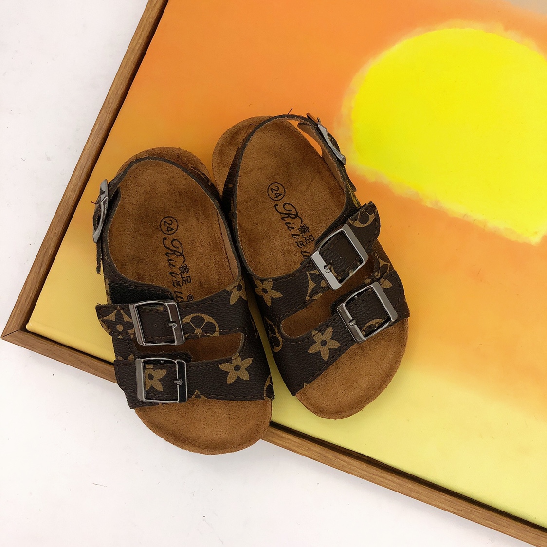 睿足春夏季儿童软木凉鞋男女童