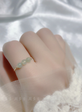 天然东陵玉手工14K包金戒指