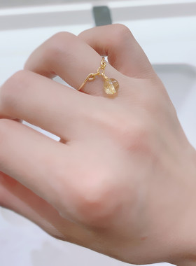 天然金发晶戒指女轻奢手工