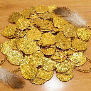 复古海盗金币摆件酒吧橱窗装饰品影视拍摄道具儿童奖励寻宝藏玩具