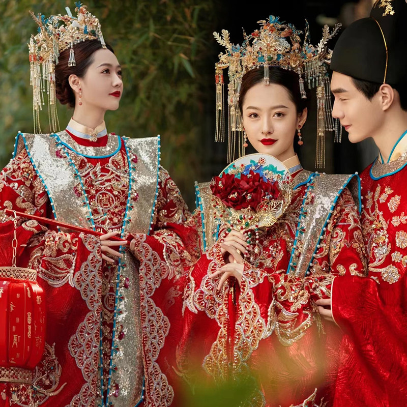 租赁中式嫁衣汉服婚服凤冠霞帔