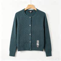 Uniqlo women's guilloche round-neck knitted cardigan long-sleeved 488288 Soft and comfortable thumbnail 6