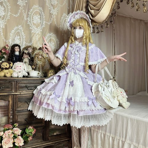 古早小茉莉lolita吊带连衣裙甜美修身洋装小女生日常斗篷洛丽塔裙