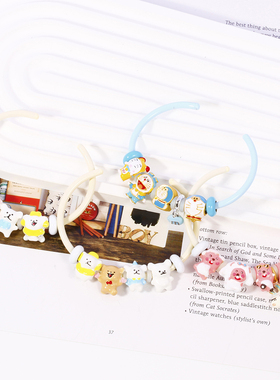 beads卡通串珠叮当猫线条够手镯豚鼠手链原创多巴胺少女闺蜜手饰