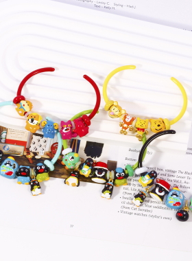 beads卡通串珠企鹅维尼手镯动物系列手链原创多巴胺少女闺蜜手饰