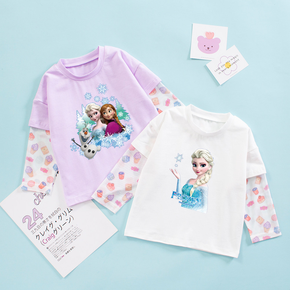 女童冰丝长袖t恤夏季艾莎洋气上衣儿童韩版宽松体恤冰雪奇缘衣服,童装/婴儿装/亲子装,T恤,淘宝优惠券,粉丝福利购,淘宝优惠卷