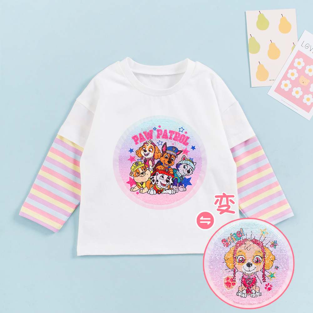 女童春秋韩版假两件T恤宽松上衣