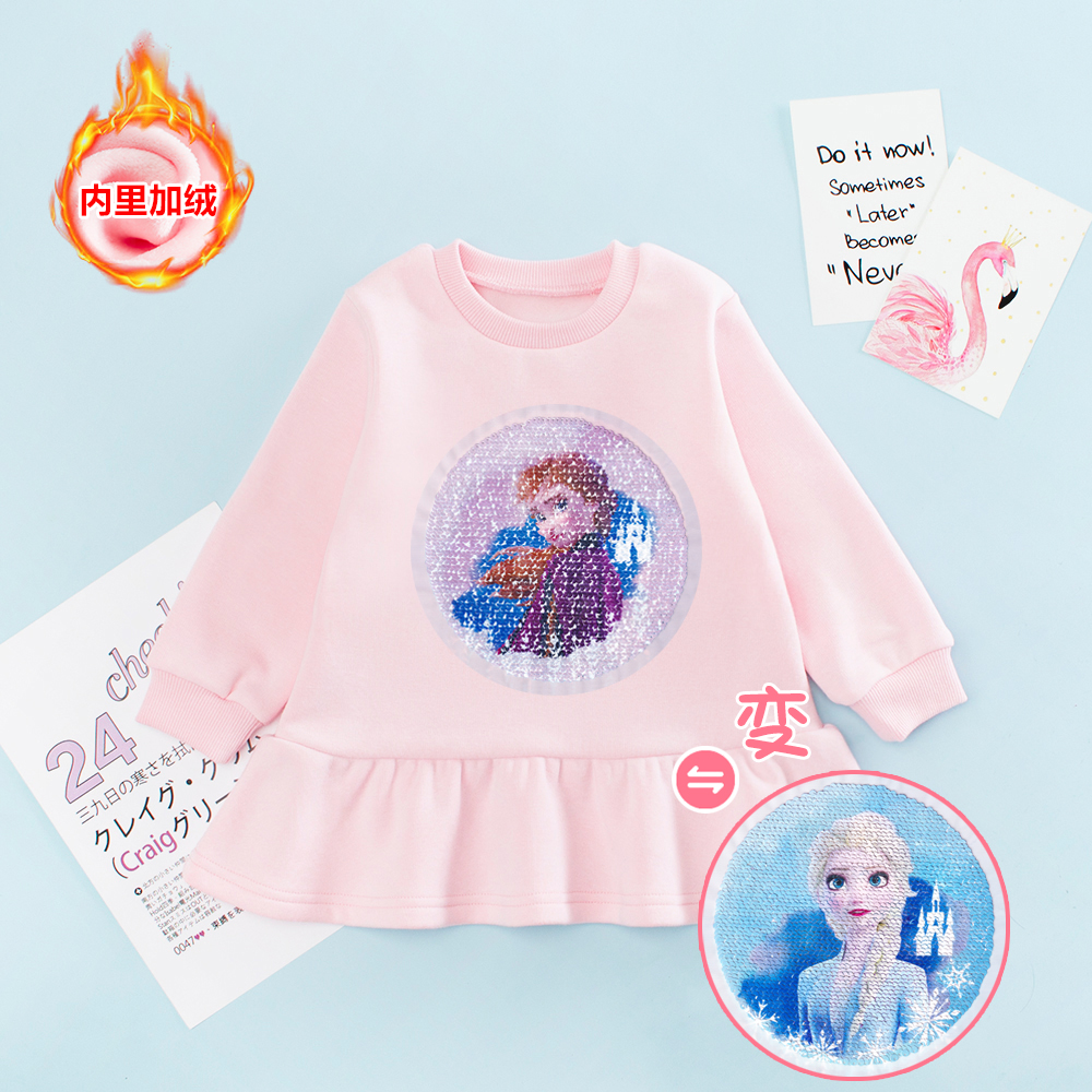 女童加绒卫衣裙韩版时髦小裙子