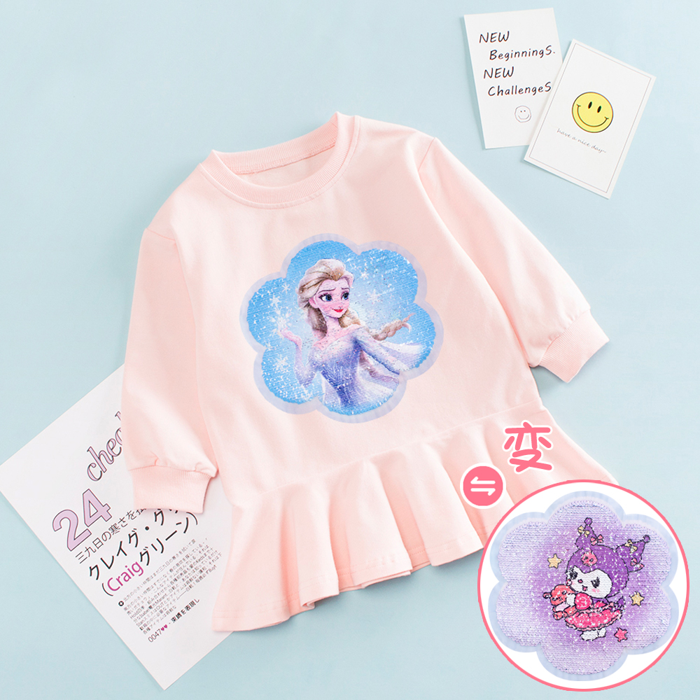 女童亮片可翻转变图案的连衣裙