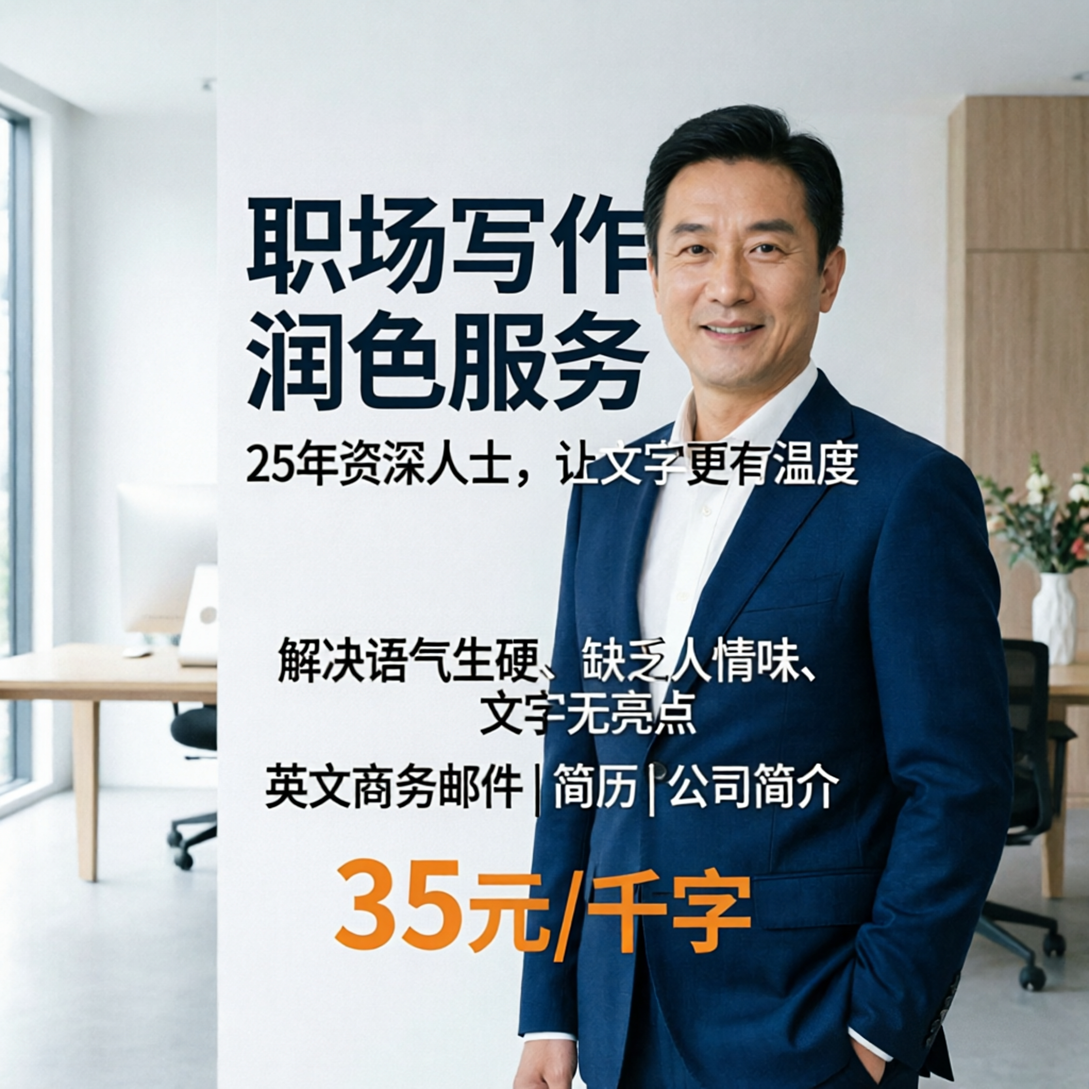 中英文精修润色｜商务邮件英文简历英文求职信/公司简介/产品详情