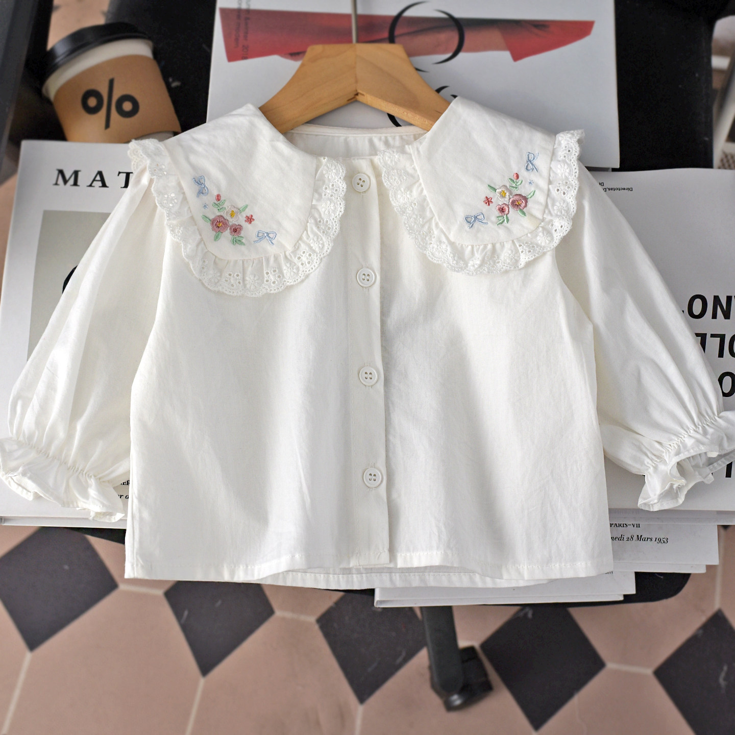 女童衬衫纯棉长袖春秋款2026新款春装女宝宝上衣公主洋气婴儿衬衣