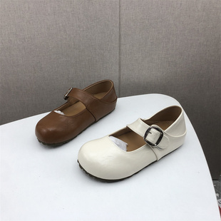 撤柜处理断码女鞋2026春款内增高勃肯鞋魔术贴圆头浅口复古女单鞋