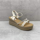 厚底一字扣带水钻亮片仙女风坡跟女凉鞋 处理真皮女鞋 断码 2025夏款