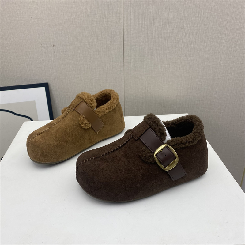 断码女鞋内增高加绒勃肯女棉鞋