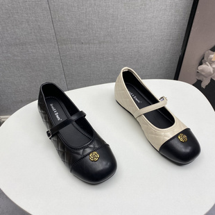 撤柜处理断码女鞋2026春款拼色一字扣玛丽珍鞋方头浅口内增高单鞋