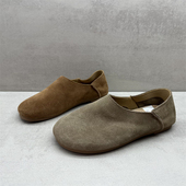 复古森系磨砂皮软底女单鞋 断码 一脚蹬懒人鞋 真皮女鞋 处理2024秋款