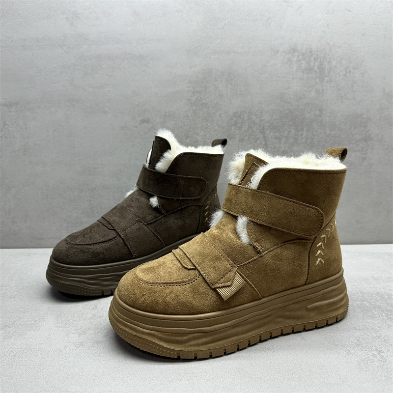 断码处理加绒保暖厚底雪地靴女靴