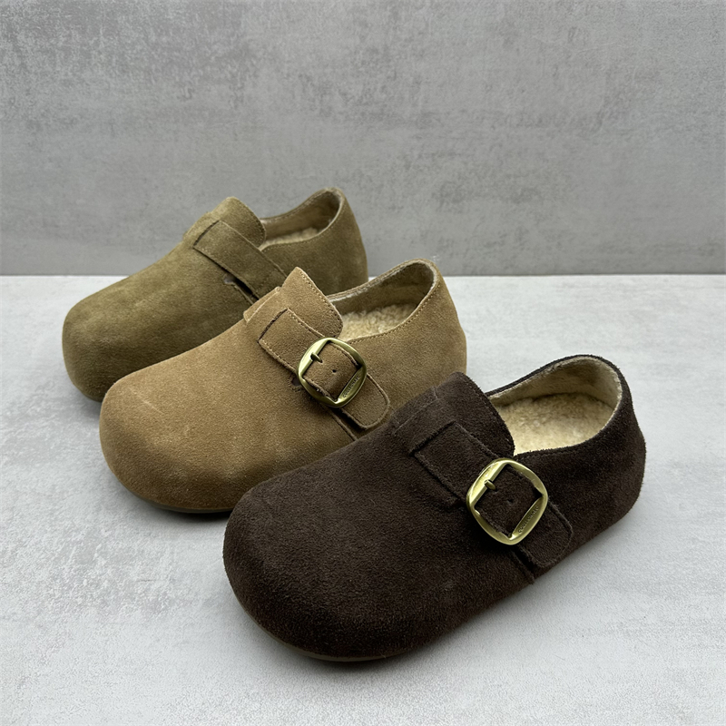 断码处理真皮女鞋厚底增高勃肯鞋