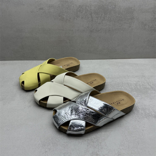 2025夏款断码处理女鞋平底舒适休闲外穿一字拖配裙子编织女凉拖鞋