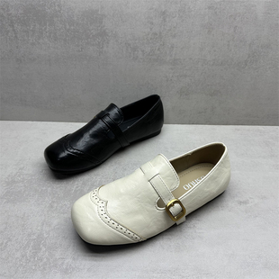 撤柜处理断码女鞋2026春款一脚蹬平跟单鞋方头浅口舒适日常懒人鞋