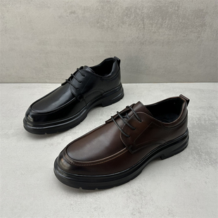 断码处理2025秋季新款真皮男鞋英伦风百搭舒适商务正装皮鞋男单鞋