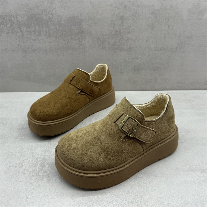 复古文艺百搭舒适圆头厚底勃肯鞋