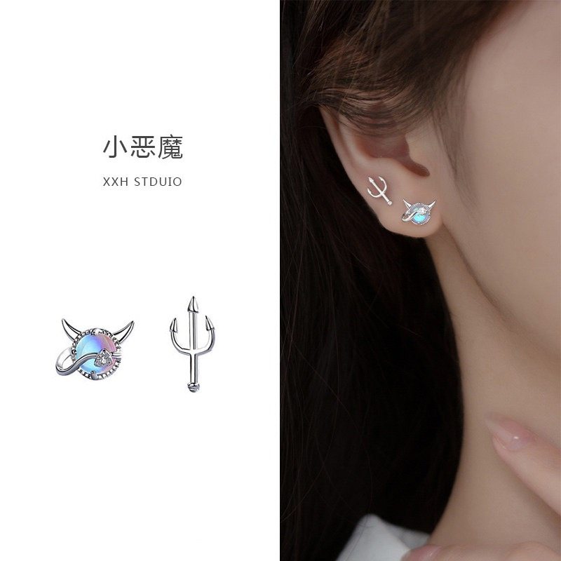 S925纯银耳环女新款小恶魔耳钉轻奢高级感耳饰耳圈耳钉耳坠简约,饰品/流行首饰/时尚饰品新,银饰耳饰,淘宝优惠券,粉丝福利购,淘宝优惠卷