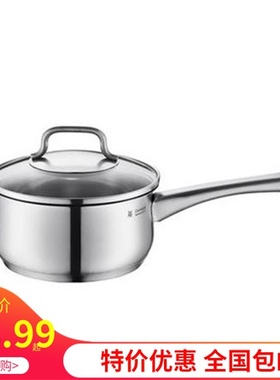 德国WMF福腾宝原装不锈钢奶锅Collier16cm单柄长柄汤锅玻璃盖复合