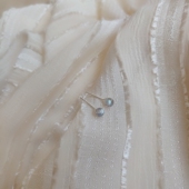 天然水晶 4mm草莓晶太阳石榴石海蓝宝999纯银耳钉耳饰女