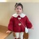 厚棉服 女童加绒加厚棉袄儿童红色卡通棉上衣宝宝冬季 加绒加厚