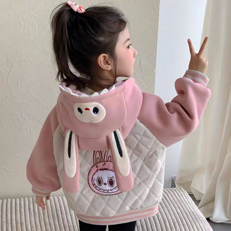【加厚外套】儿童夹棉加厚时尚卡通拉布布外套女童洋气连帽上衣,童装/婴儿装/亲子装,普通外套,淘宝优惠券,粉丝福利购,淘宝优惠卷