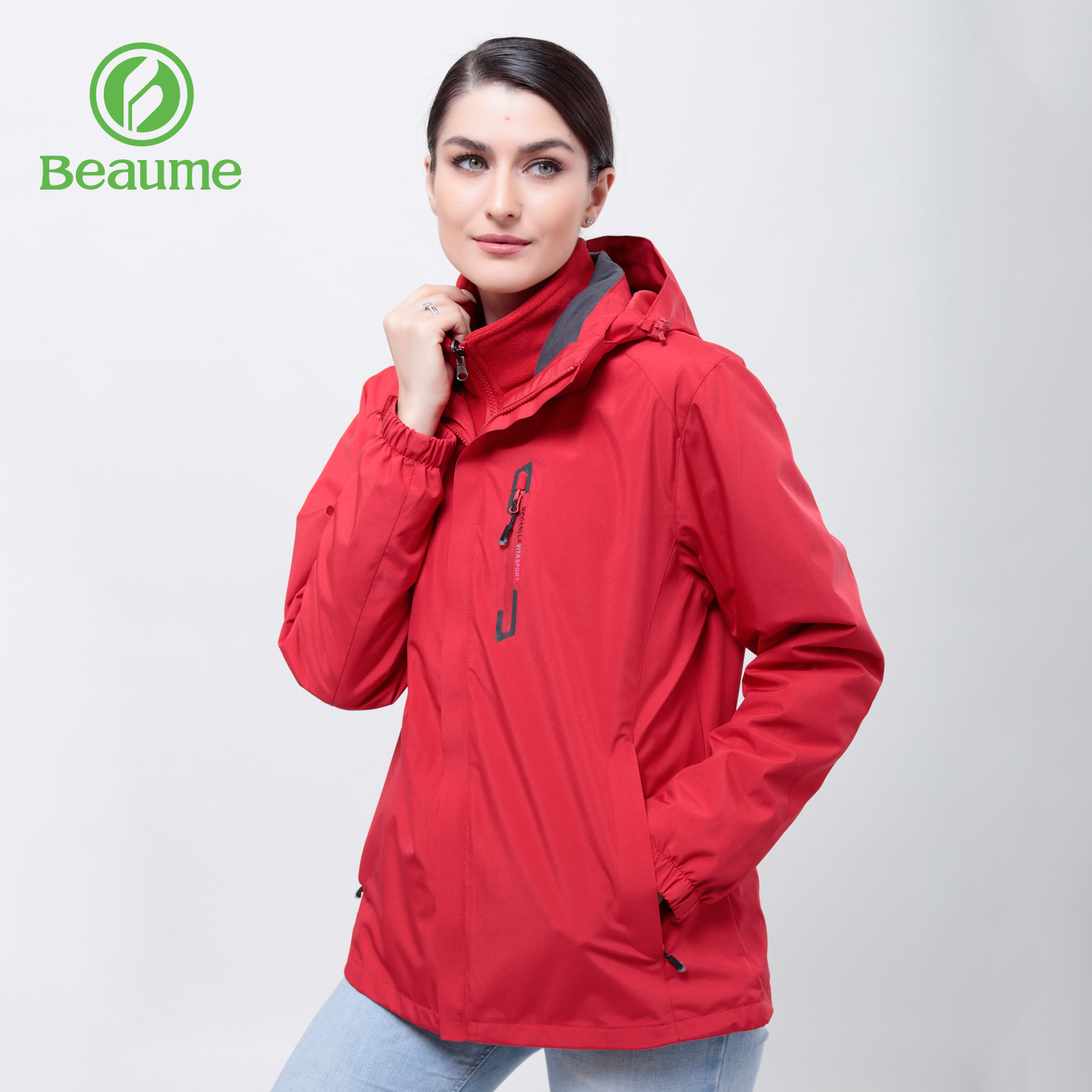 Beaume三合一外套连帽可拆卸抓绒