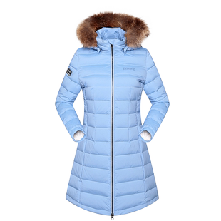 Beaume中长款羽绒服女80白鸭绒冬季防风保暖毛领收腰显瘦上衣外套